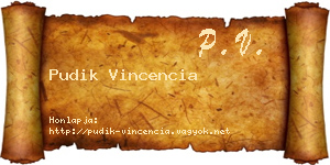 Pudik Vincencia névjegykártya